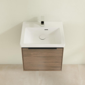 Тумба под раковину Villeroy & Boch Subway 3.0 47,3х42,9 см ДСП/алюминий дуб аризона/черный вулкан C580L1VH