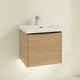 Тумба під раковину Villeroy & Boch Subway 3.0 47,3х42,9 см ДСП/алюміній дуб північний/чорний вулкан C580L1VJ