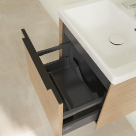 Тумба під раковину Villeroy & Boch Subway 3.0 47,3х42,9 см ДСП/алюміній дуб північний/чорний вулкан C580L1VJ