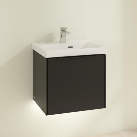 Тумба под раковину Villeroy & Boch Subway 3.0 47,3х42,9 см ДСП/алюминий черный вулкан/черный вулкан C580L1VL