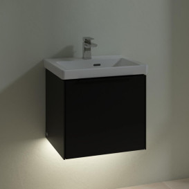 Тумба под раковину Villeroy & Boch Subway 3.0 47,3х42,9 см ДСП/алюминий черный вулкан/черный вулкан C580L1VL