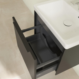 Тумба под раковину Villeroy & Boch Subway 3.0 47,3х42,9 см ДСП/алюминий черный вулкан/черный вулкан C580L1VL