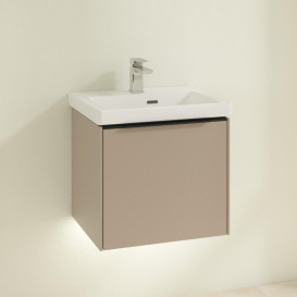 Тумба под раковину Villeroy & Boch Subway 3.0 47,3х42,9 см ДСП/алюминий тауп/черный вулкан C580L1VM