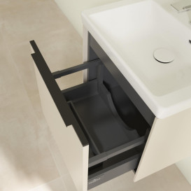 Тумба под раковину Villeroy & Boch Subway 3.0 47,3х42,9 см ДСП/алюминий серый кашемир/черный вулкан C580L1VN