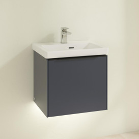 Тумба под раковину Villeroy & Boch Subway 3.0 47,3х42,9 см ДСП/алюминий морской синий/черный вулкан C580L1VQ