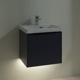 Тумба под раковину Villeroy & Boch Subway 3.0 47,3х42,9 см ДСП/алюминий морской синий/черный вулкан C580L1VQ