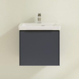 Тумба под раковину Villeroy & Boch Subway 3.0 47,3х42,9 см ДСП/алюминий морской синий/черный вулкан C580L1VQ