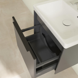 Тумба под раковину Villeroy & Boch Subway 3.0 47,3х42,9 см ДСП/алюминий графит/черный вулкан C580L1VR