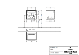 Тумба под раковину Villeroy & Boch Subway 3.0 47,3х42,9 см ДСП/алюминий тауп/монохром C580L2VM