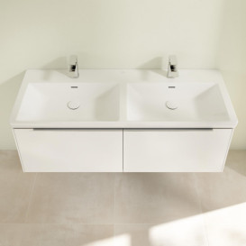 Тумба под раковину Villeroy & Boch Subway 3.0 127,2х42,9 см ДСП/алюминий бриллиантовый белый C56700VE