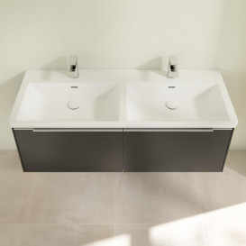 Тумба под раковину Villeroy & Boch Subway 3.0 127,2х42,9 см ДСП/алюминий вулкан черный C56700VL