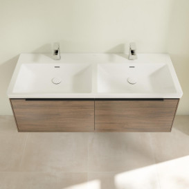 Тумба под раковину Villeroy & Boch Subway 3.0 127,2х42,9 см ДСП/алюминий дуб аризона/черный вулкан C56701VH