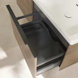 Тумба под раковину Villeroy & Boch Subway 3.0 127,2х42,9 см ДСП/алюминий дуб аризона/черный вулкан C56701VH