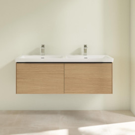 Тумба под раковину Villeroy & Boch Subway 3.0 127,2х42,9 см ДСП/алюминий дуб северный/черный вулкан C56701VJ