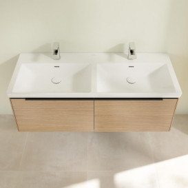 Тумба под раковину Villeroy & Boch Subway 3.0 127,2х42,9 см ДСП/алюминий дуб северный/черный вулкан C56701VJ