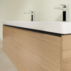 Тумба под раковину Villeroy & Boch Subway 3.0 127,2х42,9 см ДСП/алюминий дуб северный/черный вулкан C56701VJ