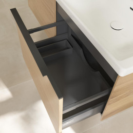 Тумба под раковину Villeroy & Boch Subway 3.0 127,2х42,9 см ДСП/алюминий дуб северный/черный вулкан C56701VJ