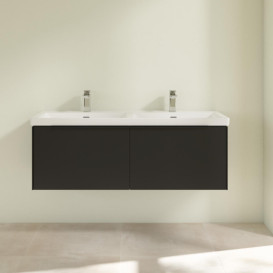 Тумба под раковину Villeroy & Boch Subway 3.0 127,2х42,9 см ДСП/алюминий черный вулкан/черный вулкан C56701VL