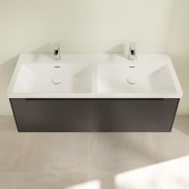 Тумба под раковину Villeroy & Boch Subway 3.0 127,2х42,9 см ДСП/алюминий черный вулкан/черный вулкан C56701VL