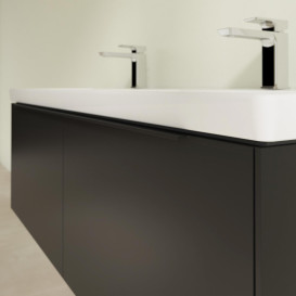 Тумба под раковину Villeroy & Boch Subway 3.0 127,2х42,9 см ДСП/алюминий черный вулкан/черный вулкан C56701VL