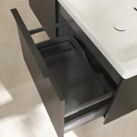 Тумба под раковину Villeroy & Boch Subway 3.0 127,2х42,9 см ДСП/алюминий черный вулкан/черный вулкан C56701VL