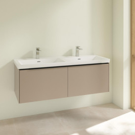 Тумба под раковину Villeroy & Boch Subway 3.0 127,2х42,9 см ДСП/алюминий тауп/черный вулкан C56701VM