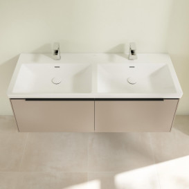 Тумба под раковину Villeroy & Boch Subway 3.0 127,2х42,9 см ДСП/алюминий тауп/черный вулкан C56701VM