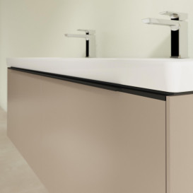 Тумба под раковину Villeroy & Boch Subway 3.0 127,2х42,9 см ДСП/алюминий тауп/черный вулкан C56701VM