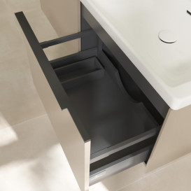 Тумба под раковину Villeroy & Boch Subway 3.0 127,2х42,9 см ДСП/алюминий тауп/черный вулкан C56701VM