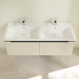 Тумба під раковину Villeroy & Boch Subway 3.0 127,2х42,9 см ДСП/алюміній сірий кашемир/чорний вулкан C56701VN