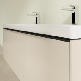 Тумба під раковину Villeroy & Boch Subway 3.0 127,2х42,9 см ДСП/алюміній сірий кашемир/чорний вулкан C56701VN