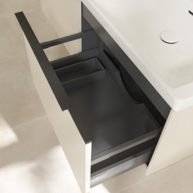 Тумба під раковину Villeroy & Boch Subway 3.0 127,2х42,9 см ДСП/алюміній сірий кашемир/чорний вулкан C56701VN