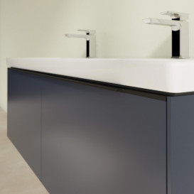 Тумба под раковину Villeroy & Boch Subway 3.0 127,2х42,9 см ДСП/алюминий морской синий/черный вулкан C56701VQ