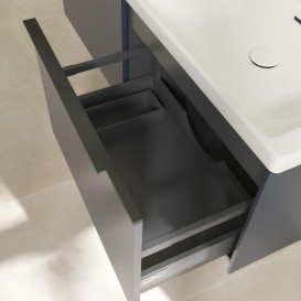 Тумба под раковину Villeroy & Boch Subway 3.0 127,2х42,9 см ДСП/алюминий морской синий/черный вулкан C56701VQ