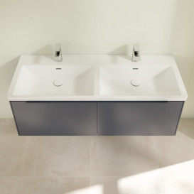 Тумба під раковину Villeroy & Boch Subway 3.0 127,2х42,9 см ДСП/алюміній морський синій/монохром C56702VQ