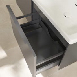 Тумба под раковину Villeroy & Boch Subway 3.0 127,2х42,9 см ДСП/алюминий графит/монохром C56702VR