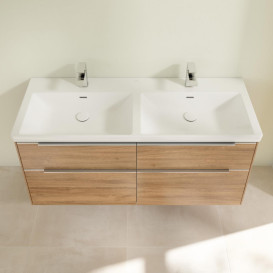 Тумба під раковину Villeroy & Boch Subway 3.0 127,2х57,6 см ДСП/алюміній дуб канзас C56800RH