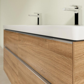 Тумба під раковину Villeroy & Boch Subway 3.0 127,2х57,6 см ДСП/алюміній дуб канзас C56800RH