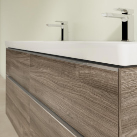 Тумба под раковину Villeroy & Boch Subway 3.0 127,2х57,6 см ДСП/алюминий дуб каменныйC56800RK