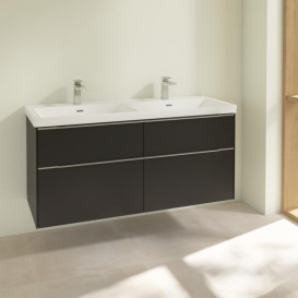 Тумба под раковину Villeroy & Boch Subway 3.0 127,2х57,6 см ДСП/алюминий черный вулкан C56800VL