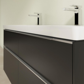 Тумба под раковину Villeroy & Boch Subway 3.0 127,2х57,6 см ДСП/алюминий черный вулкан C56800VL