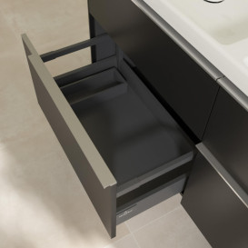 Тумба под раковину Villeroy & Boch Subway 3.0 127,2х57,6 см ДСП/алюминий черный вулкан C56800VL