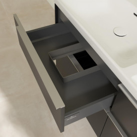 Тумба под раковину Villeroy & Boch Subway 3.0 127,2х57,6 см ДСП/алюминий черный вулкан C56800VL