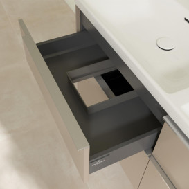 Тумба под раковину Villeroy & Boch Subway 3.0 127,2х57,6 см ДСП/алюминий тауп C56800VM