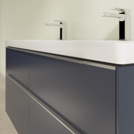 Тумба под раковину Villeroy & Boch Subway 3.0 127,2х57,6 см ДСП/алюминий морской синий C56800VQ