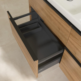 Тумба под раковину Villeroy & Boch Subway 3.0 127,2х57,6 см ДСП/алюминий дуб канзас/черный вулкан C56801RH