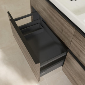 Тумба под раковину Villeroy & Boch Subway 3.0 127,2х57,6 см ДСП/алюминий дуб каменный/черный вулкан C56801RK