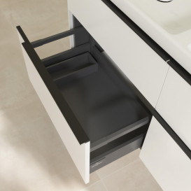 Тумба під раковину Villeroy & Boch Subway 3.0 127,2х57,6 см ДСП/алюміній чистий білий/чорний вулкан C56801VF