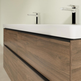 Тумба под раковину Villeroy & Boch Subway 3.0 127,2х57,6 см ДСП/алюминий дуб аризона/черный вулкан C56801VH