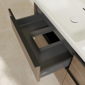 Тумба под раковину Villeroy & Boch Subway 3.0 127,2х57,6 см ДСП/алюминий дуб аризона/черный вулкан C56801VH